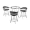 Armen Living Naomi and Chelsea 4-Piece Counter Height Dining Set in Brushed Stainless Steel and Gray Faux Leather SETNMCHGRBS4 - alternate 1